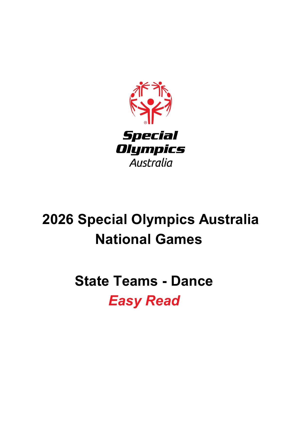 2026 Special Olympics National Games Dance Easy Read page 1