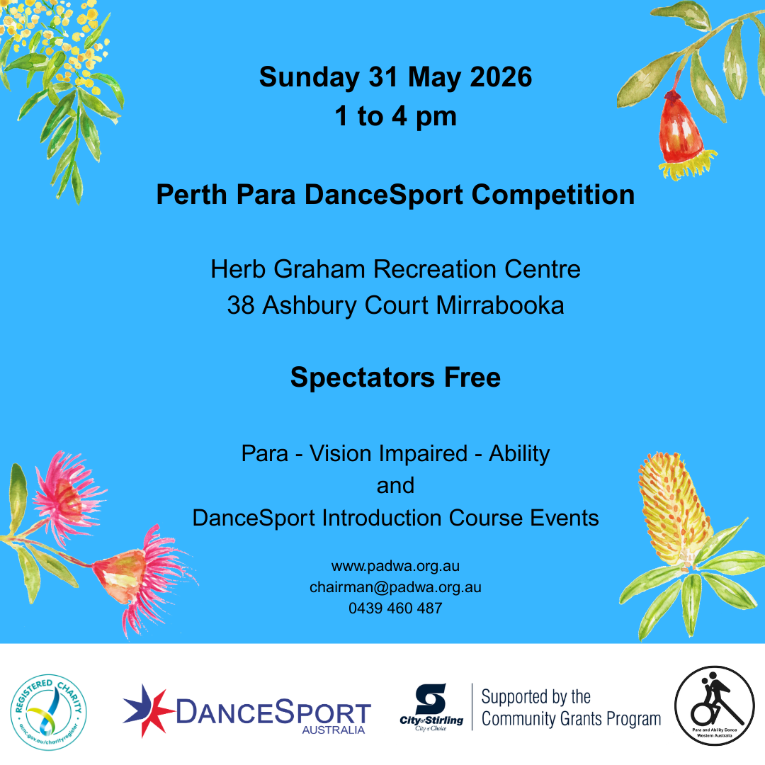 Perth Para DanceSport Competition Sunday 31 May 2026